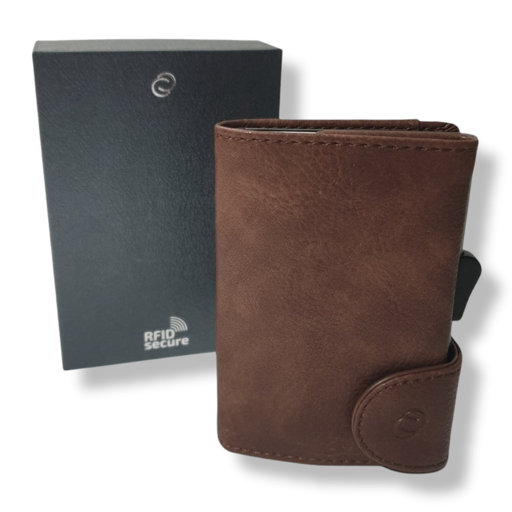 Carteira C-Secure Vintage Coin Pocket 75C03 Cast. Escuro