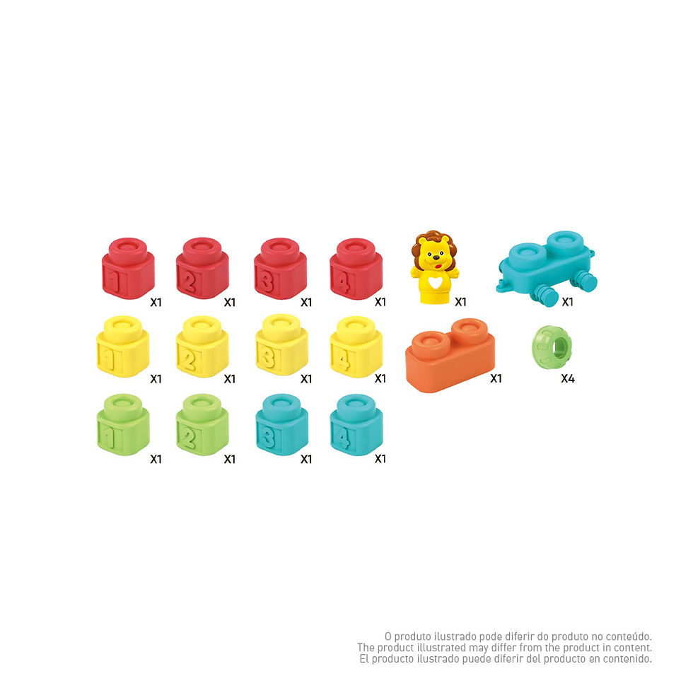 Miniatura: Giros - Blocos Borracha Macia Letra e Números 16pçs