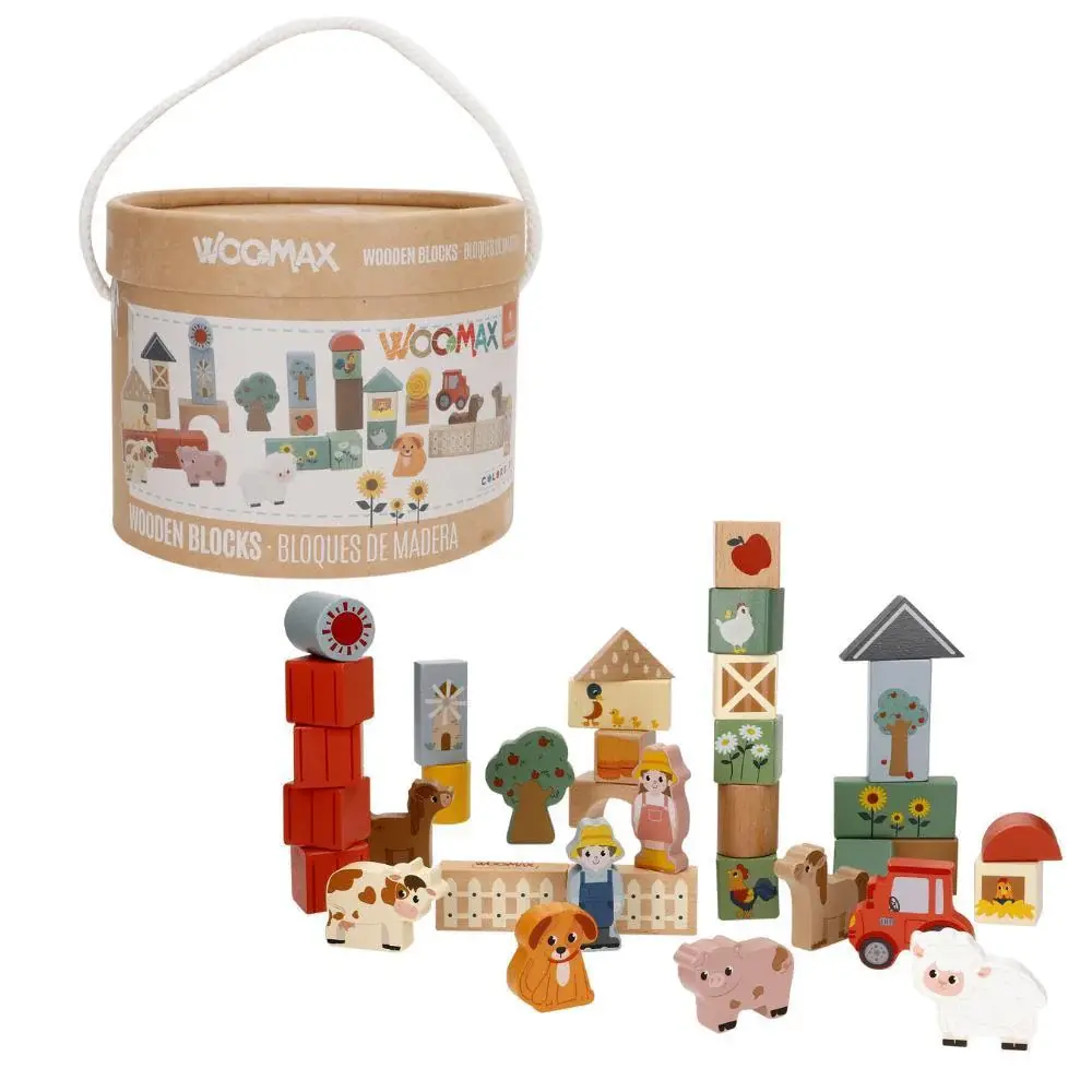 Balde 36pçs em Madeira Animais da Quinta