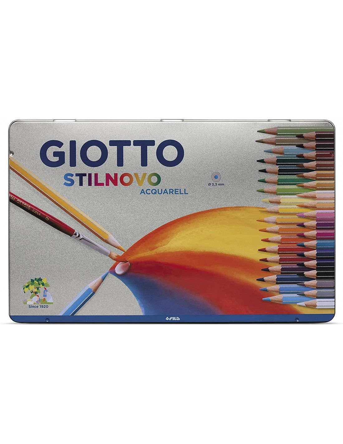 Giotto - Lápis de Cor Stilnovo Acquarell Cx Metálica 36unid.
