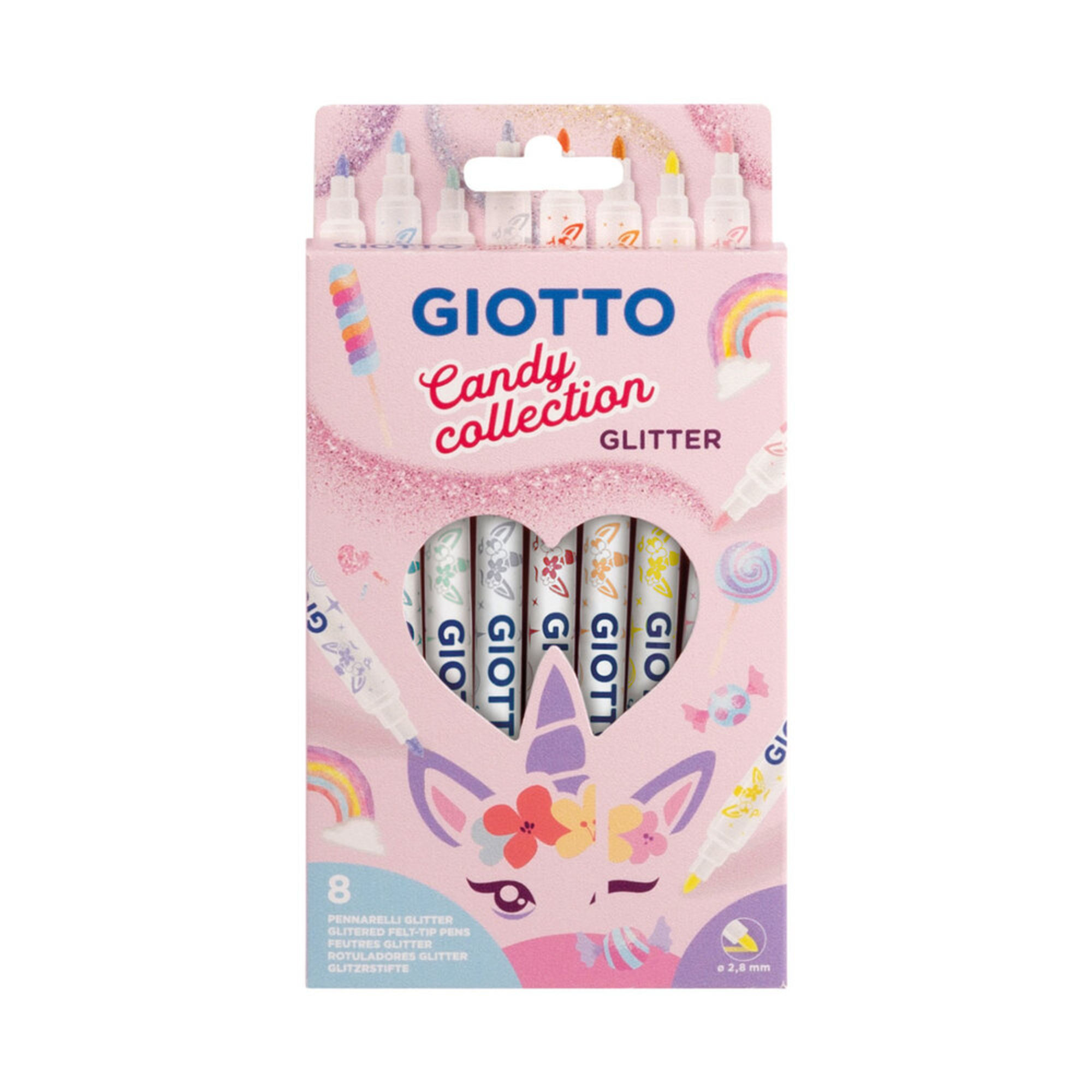 Giotto - Marc. C/Glitter Candy Collection emb.8 unid.