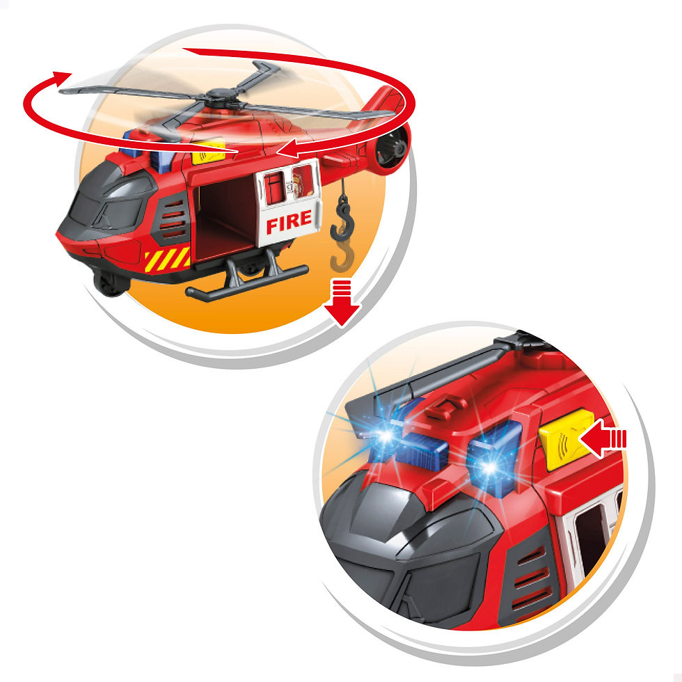 Miniatura: Helicóptero Bombeiros 1:14 C/Som e Luz Speed&Go
