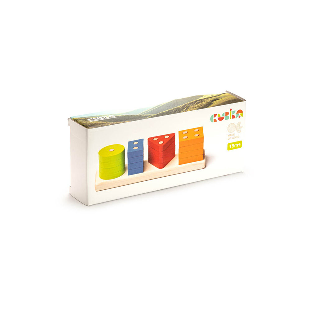 Cubika Madeira Ábaco Figuras Geométricas 17 pçs