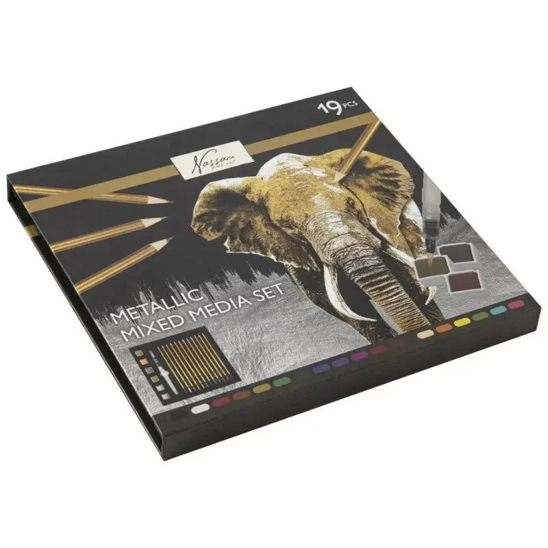 Conjunto Colorir Cor Metálica 19pçs Nassau