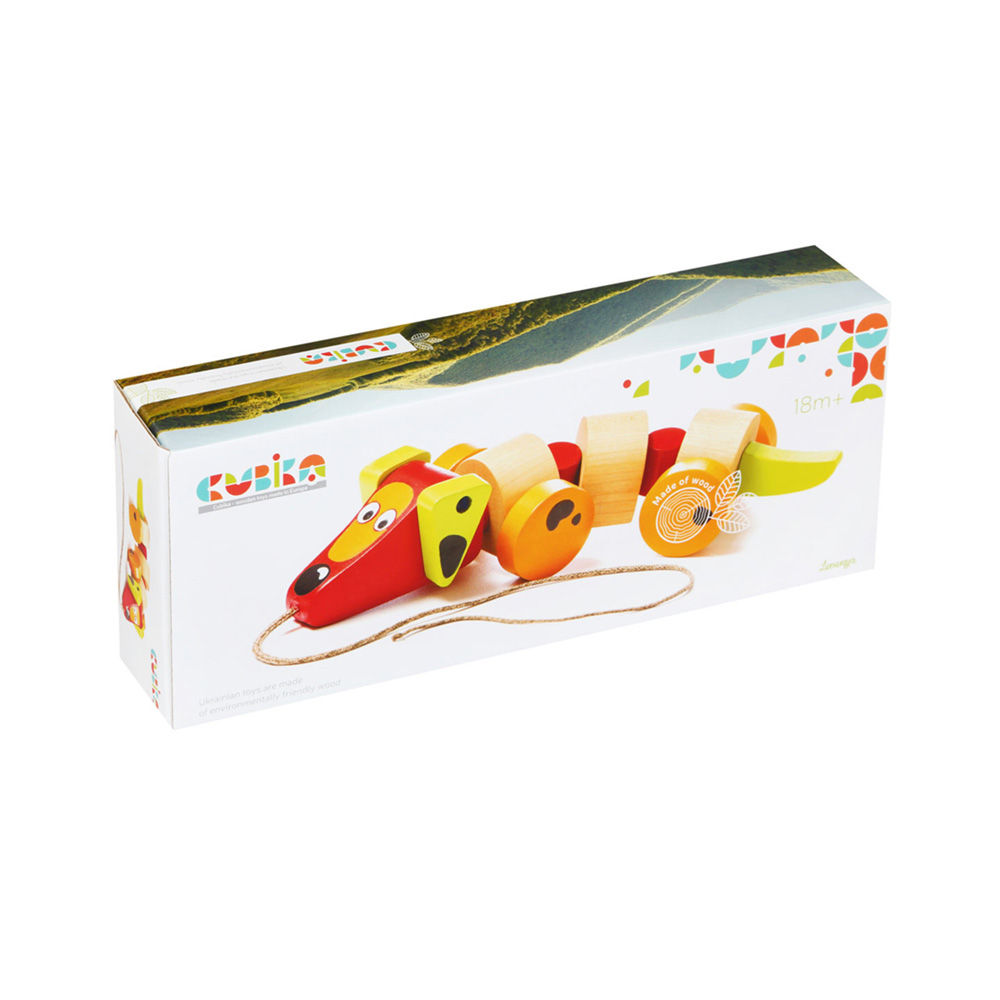 Cubika Madeira Cãozinho Puxar