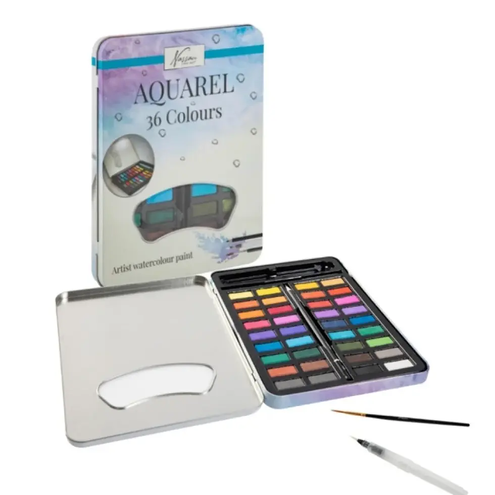 Aguarela Cx Metal C/36cores Nasau