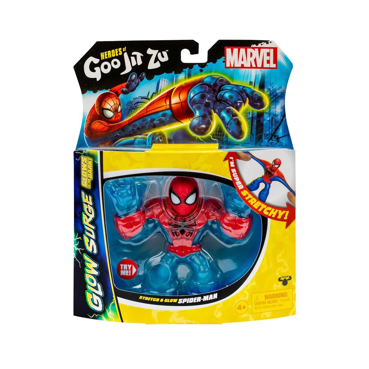 Goo Jit Zu - Figura Spiderman Stretch & Glow