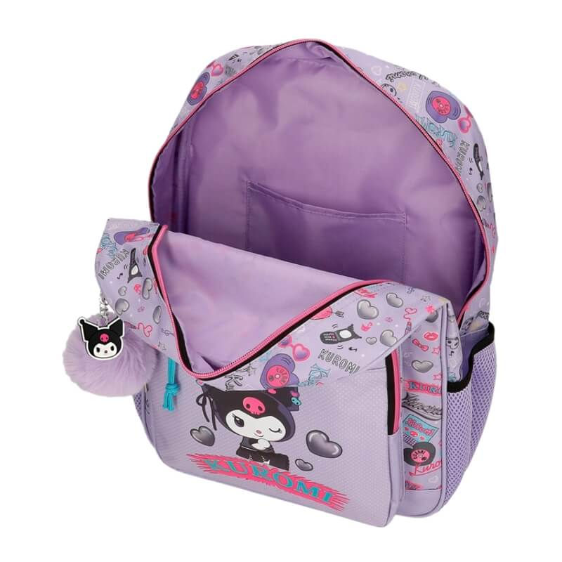 Miniatura: Mochila Escolar Adap. 38Cm KUROMI Retropop Morado