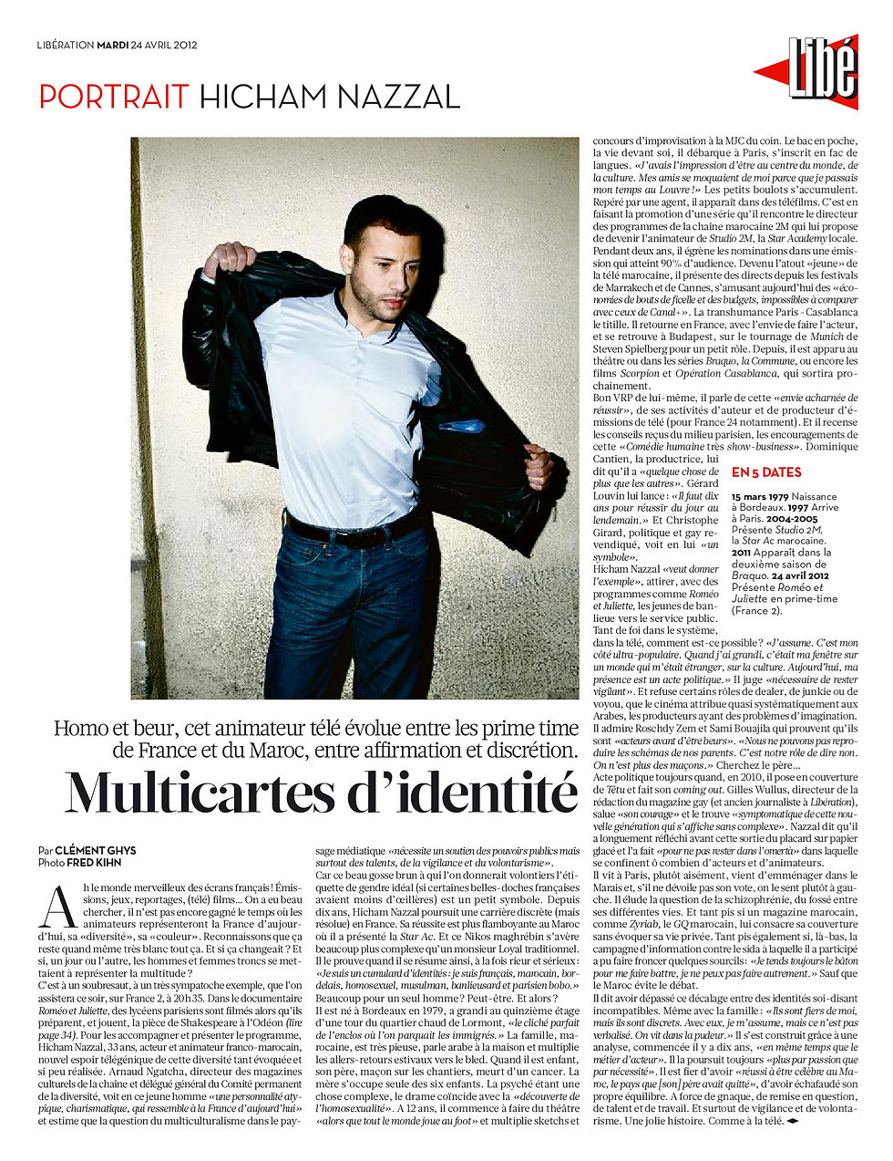 Portrait dans Liberation