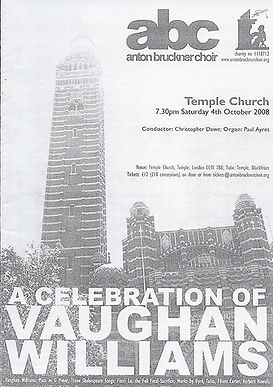 A Celebration of Vaughan Williams, 4th October 2008