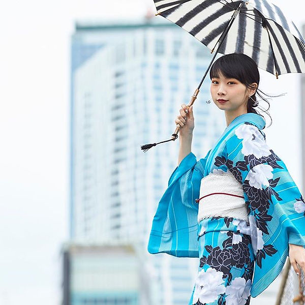 渋谷西武 浴衣広告のスタイリングと着付けやらせていただきました⭐︎ 撫松安さんの素敵浴衣！_大人っぽく可愛らしく😁__Art director  _nanoooko _Photo