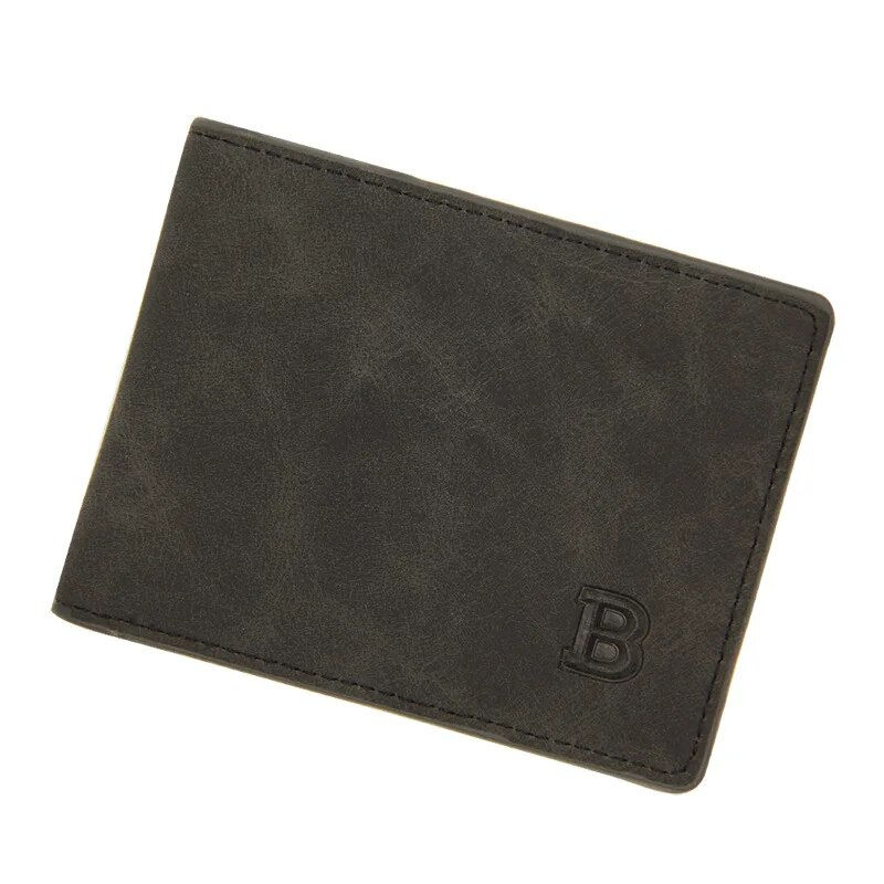 Thumbnail: Men Short Wallet with Zipper Coin Pocket Fashion Soft Leathe
