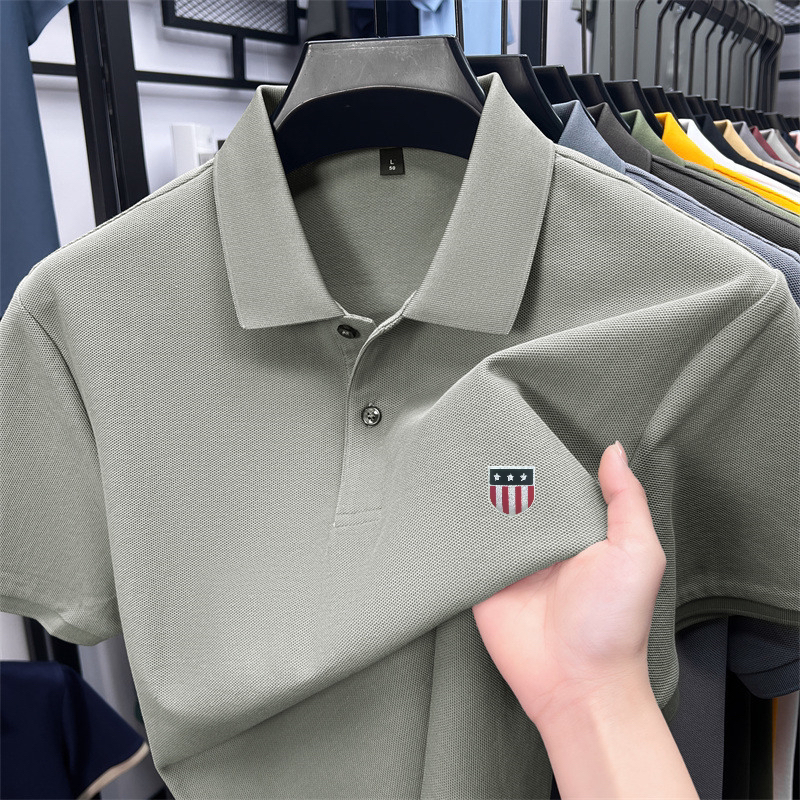 Thumbnail: Men's summer luxury brand polo shirt lapel printing