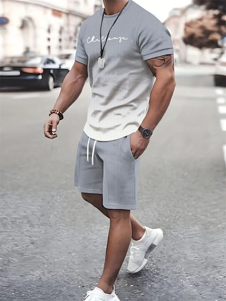 Thumbnail: Summer Short Sleeve T Shirt Set Fashion