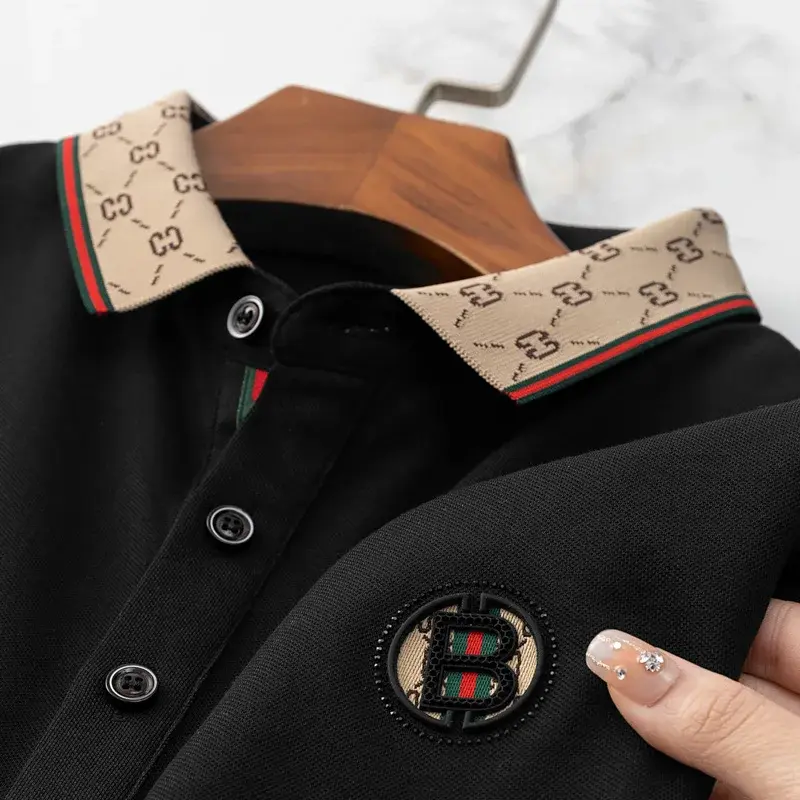 Thumbnail: Men's Fashion Short sleeved Summer Polo Shirt High end Design