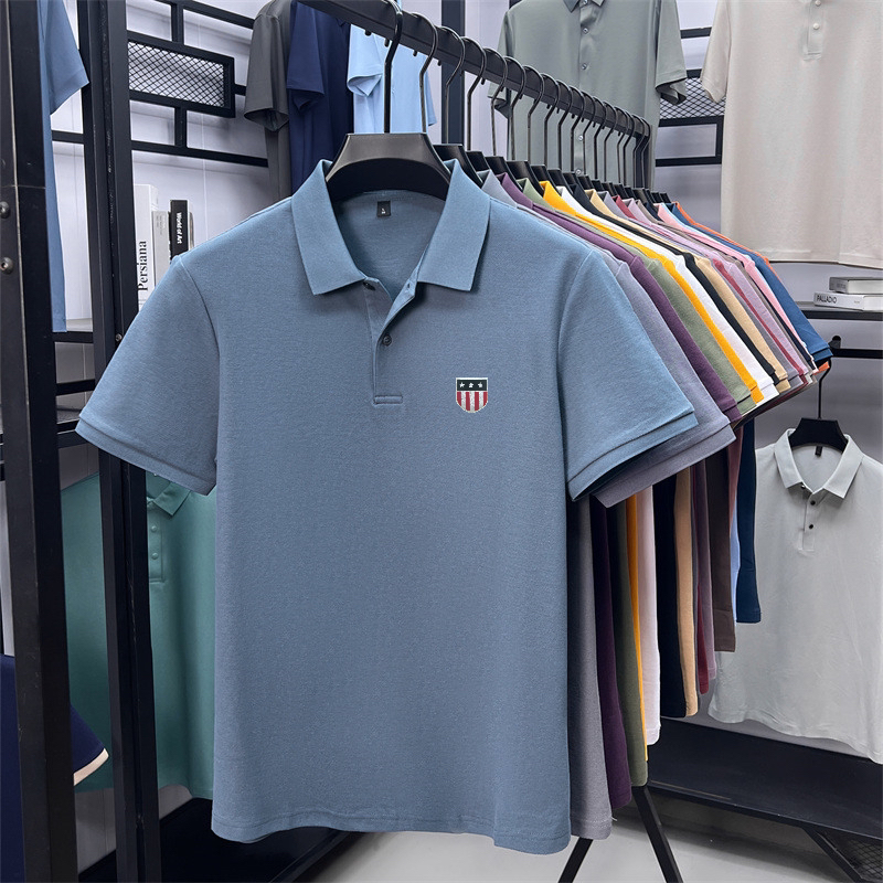 Thumbnail: Men's summer luxury brand polo shirt lapel printing