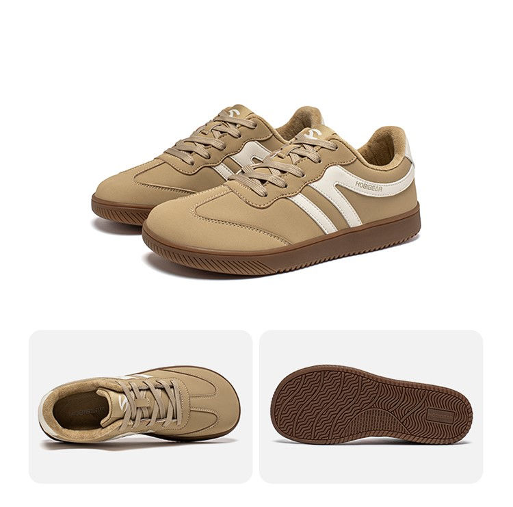 Thumbnail: HOBIBEAR Wide Toe Shoes Unisex Artificial Leather Faux Fur Lined Sneakers Casual