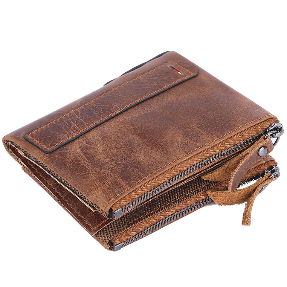 Thumbnail: Men Wallets 100% Genuine Leather Short Card Holder Leather Men