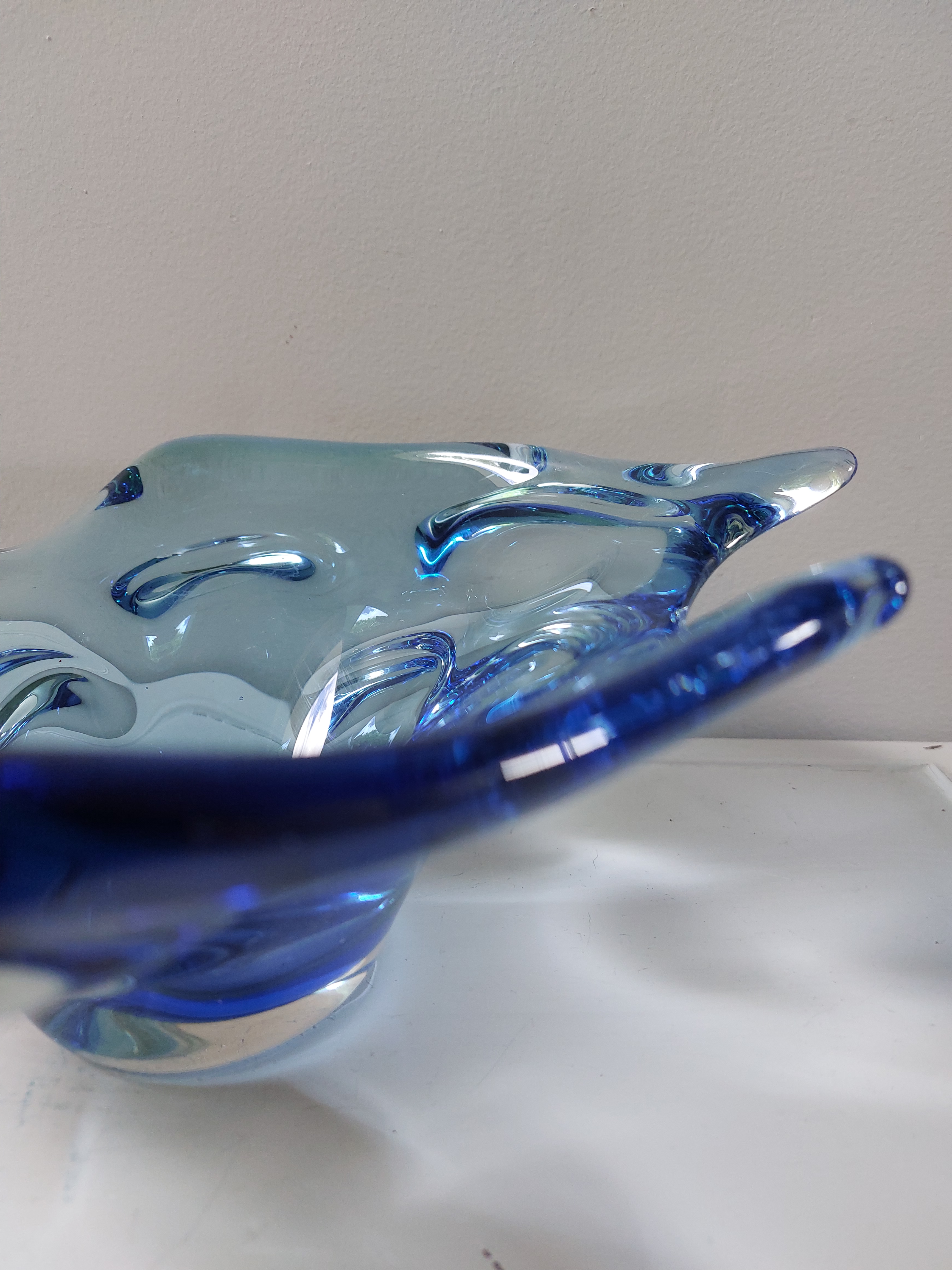 1960s Large Czech Art Glass Bowl
