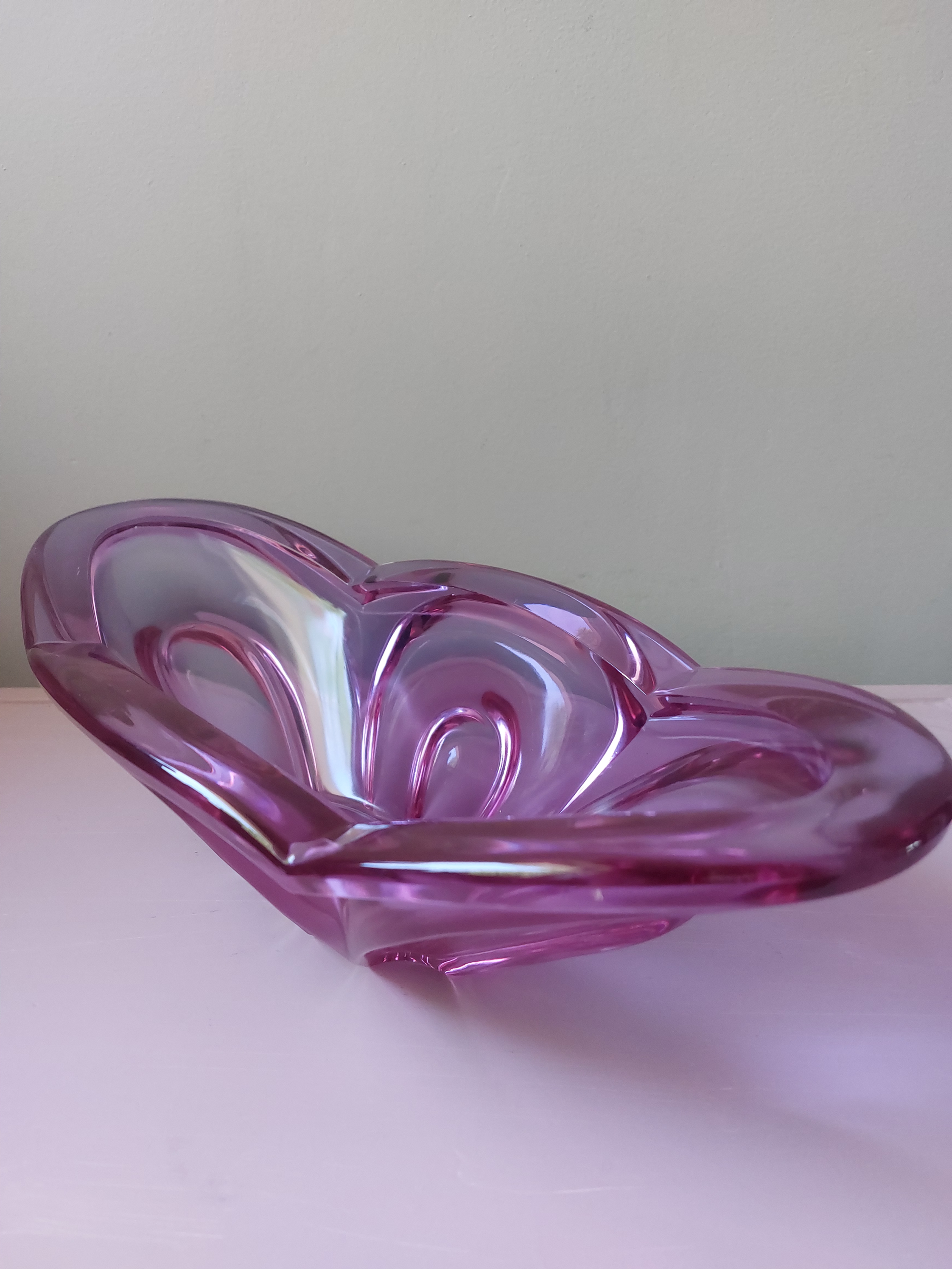 German Art Deco Glass Bowl by Walterglas