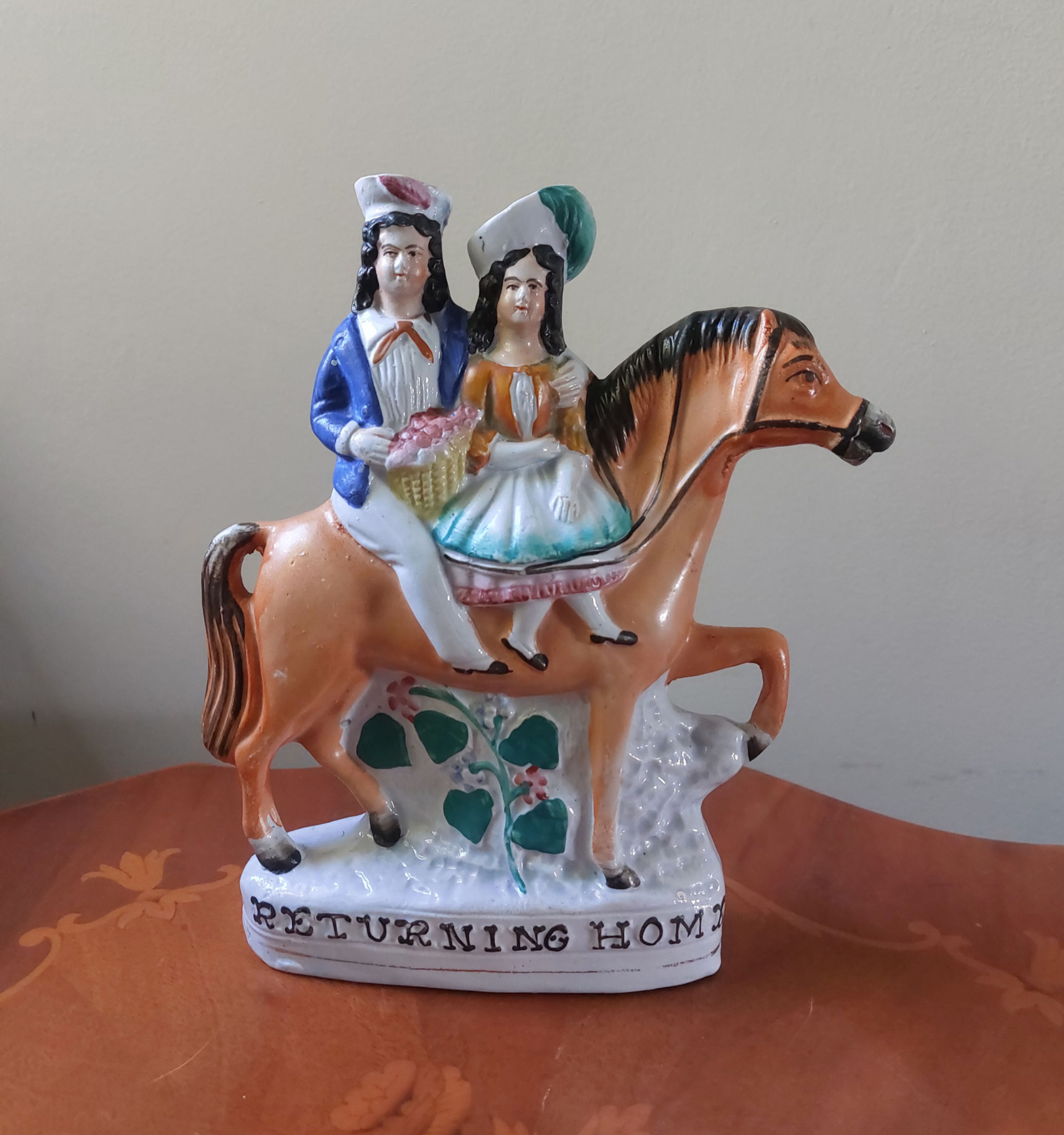 Victorian "Returning home" Staffordshire flatback