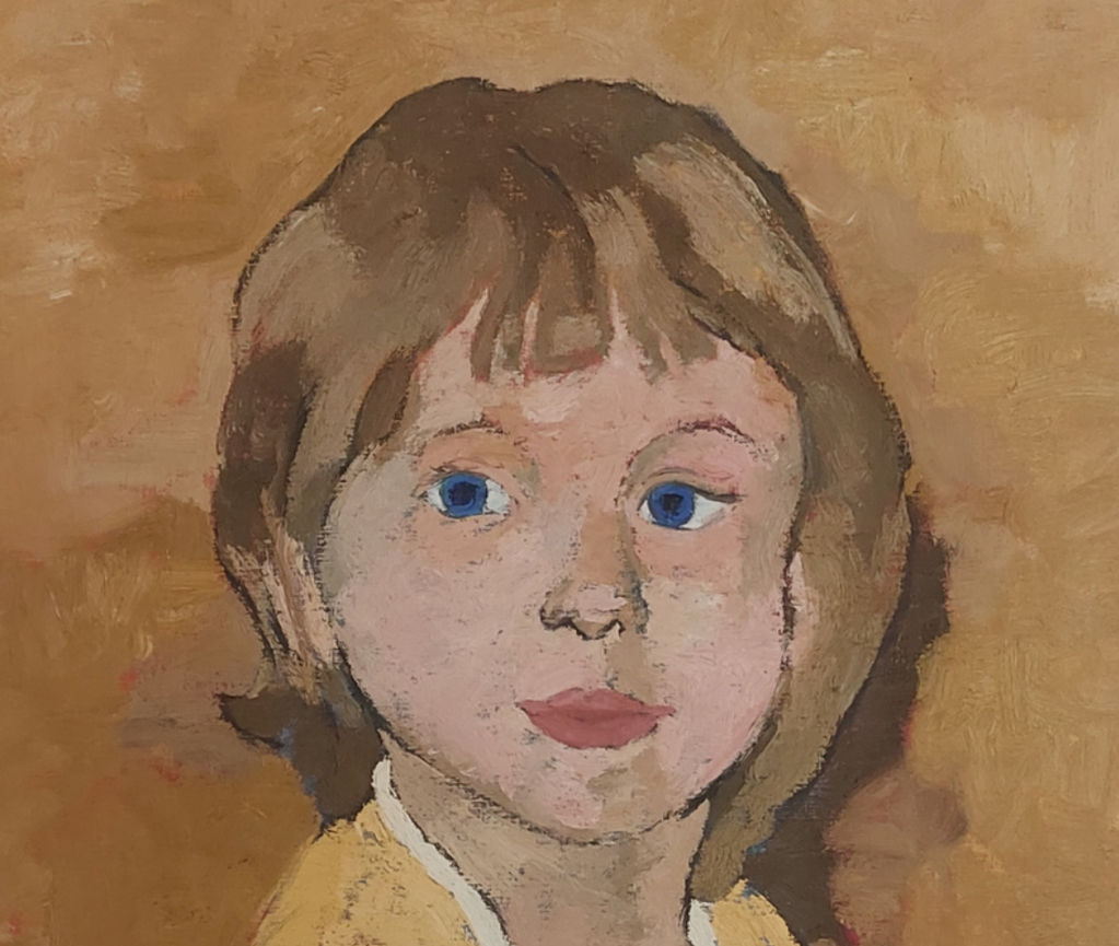 Oil painting of a young child