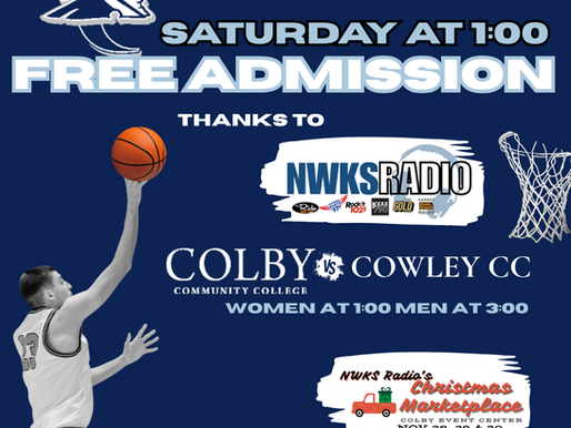 Free Admission to the Colby Community College Basketball on Saturday Nov 29
