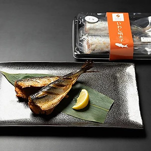 いわし明太の商品と盛り付け例