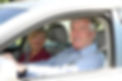 senior couple in car
