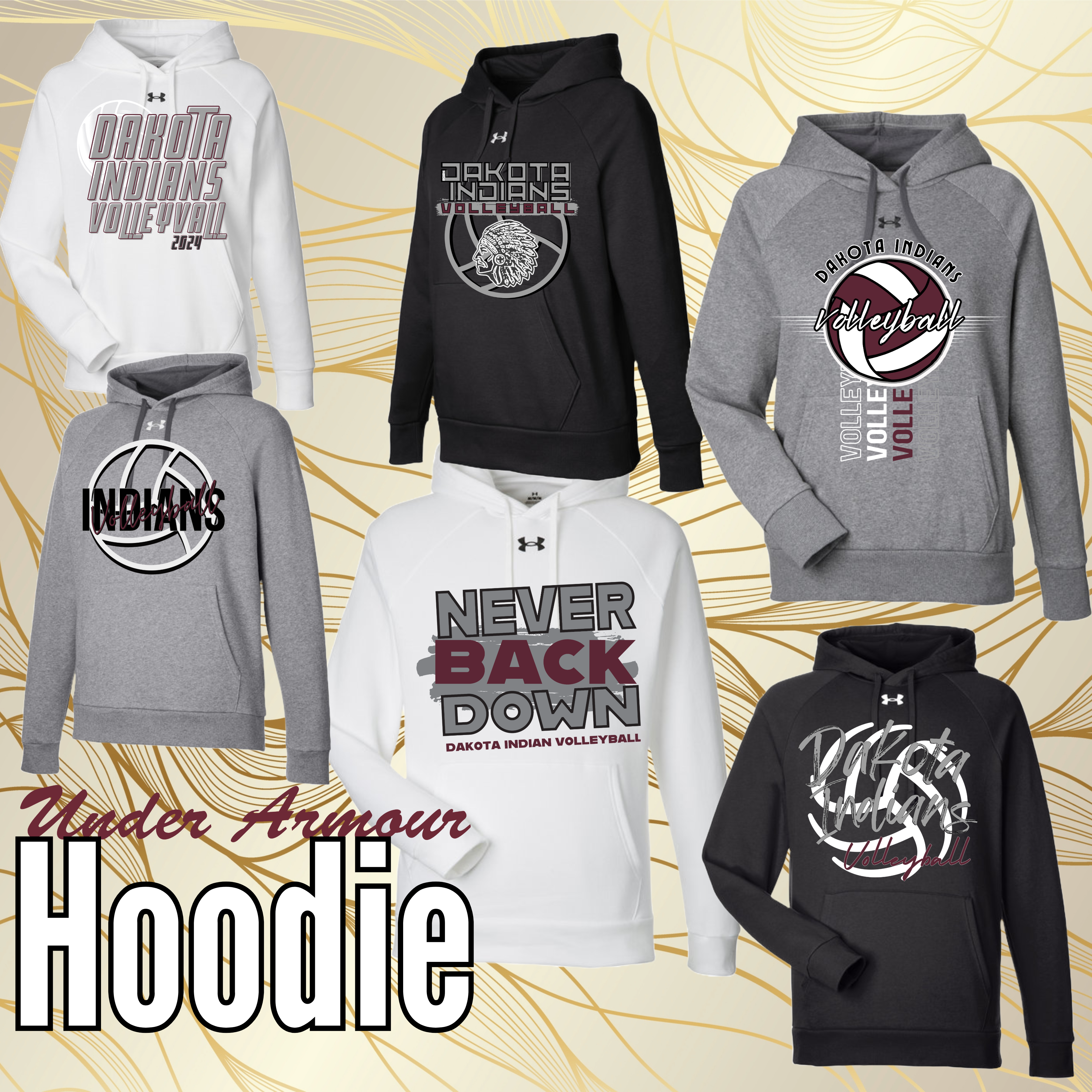 Dakota Volleyball UA Rival Fleece Hoodie