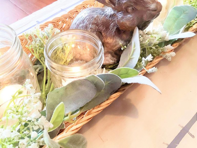 Quick Inexpensive Whimsical Bunny And Spring Floral Centerpiece