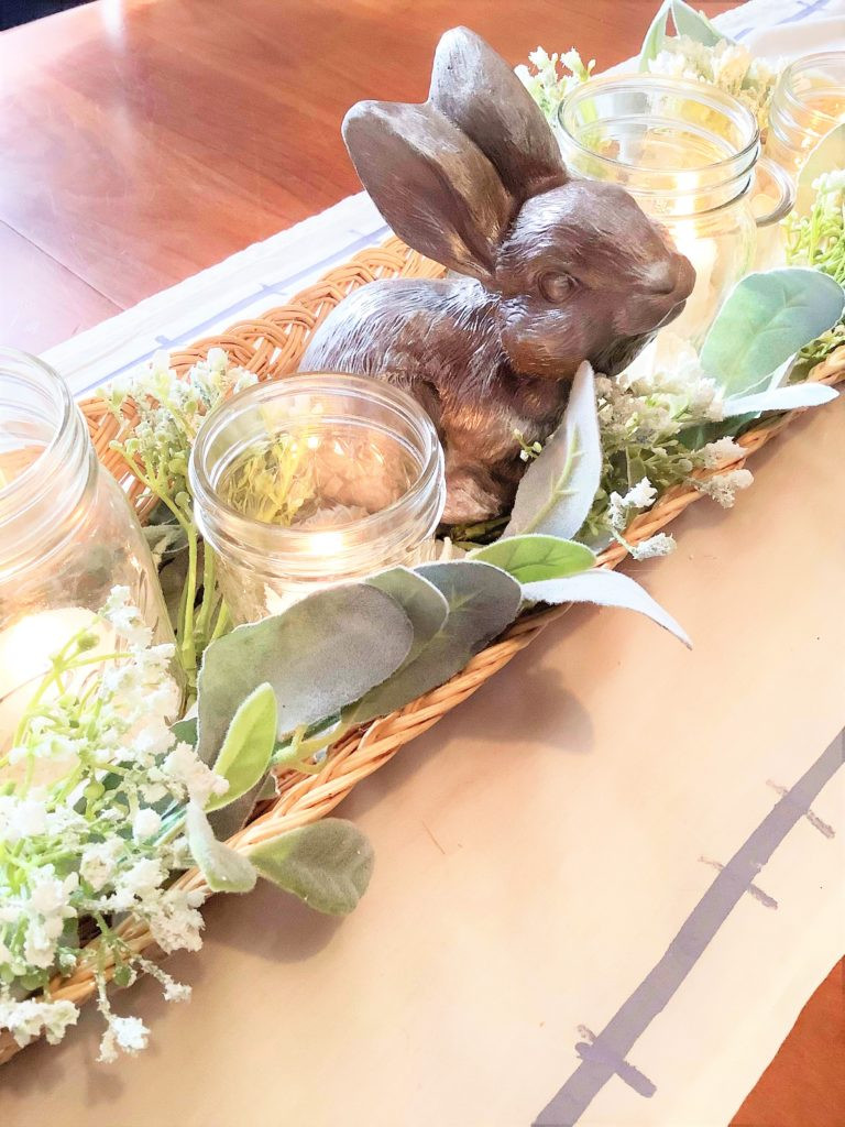 Whimsical Bunny And Spring Floral Centerpiece