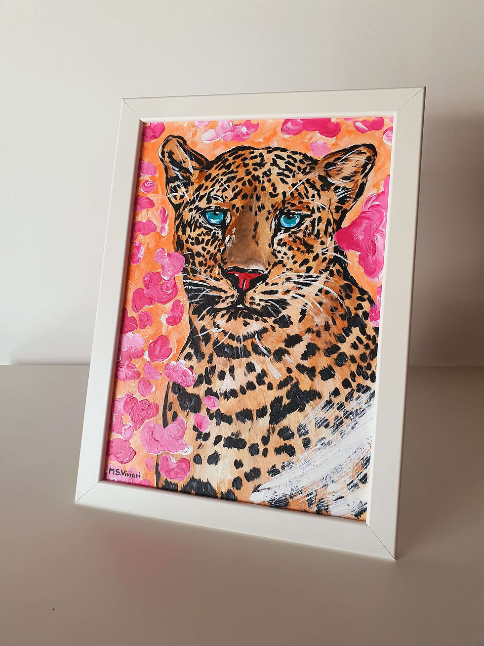 Miniatura: Leopard and flowers
