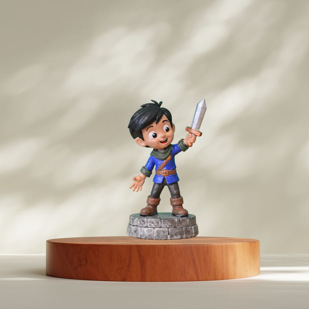 Knight of the Golden Flame Figurine | Hand-Painted Resin Collectible