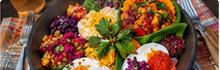 Colorful farm-to-table meal with fresh vegetables and nourishing ingredients