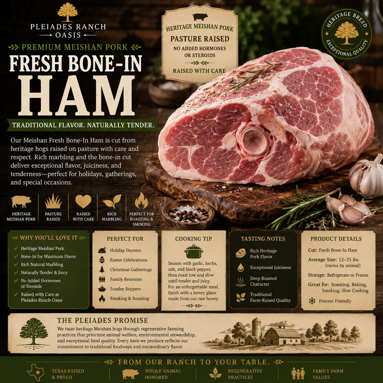 Premium Meishan Fresh Bone-In Ham