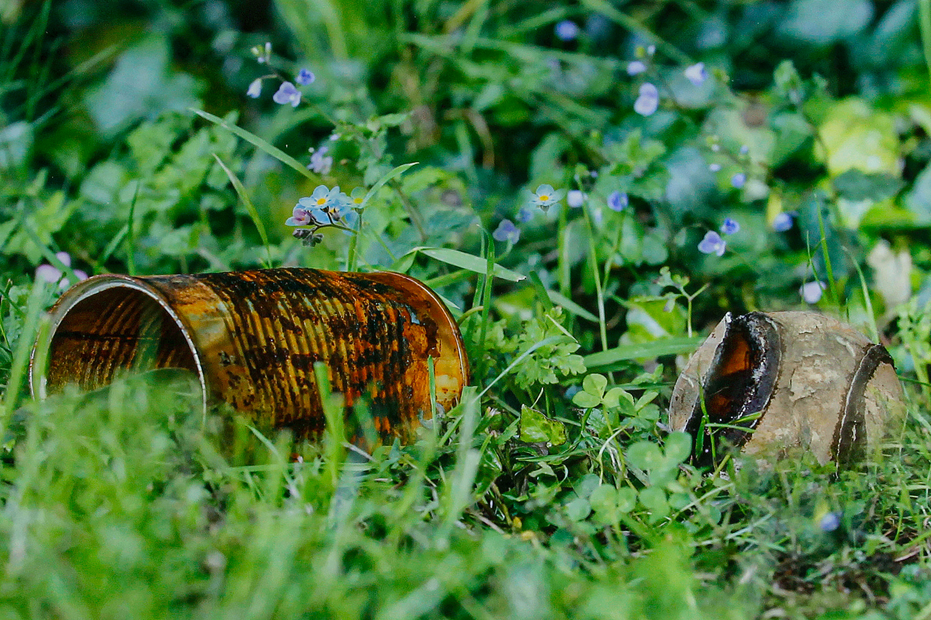 Rusty Tin Can and an Old Hurling Ball