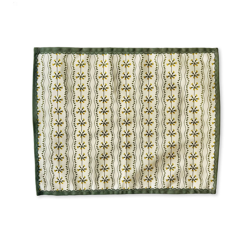 Thumbnail: Full view of placemat featuring a pretty repeating Cowslip design