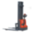 CLC10HS Fully Powered Electric Straddle Stacker with adjustable forks.