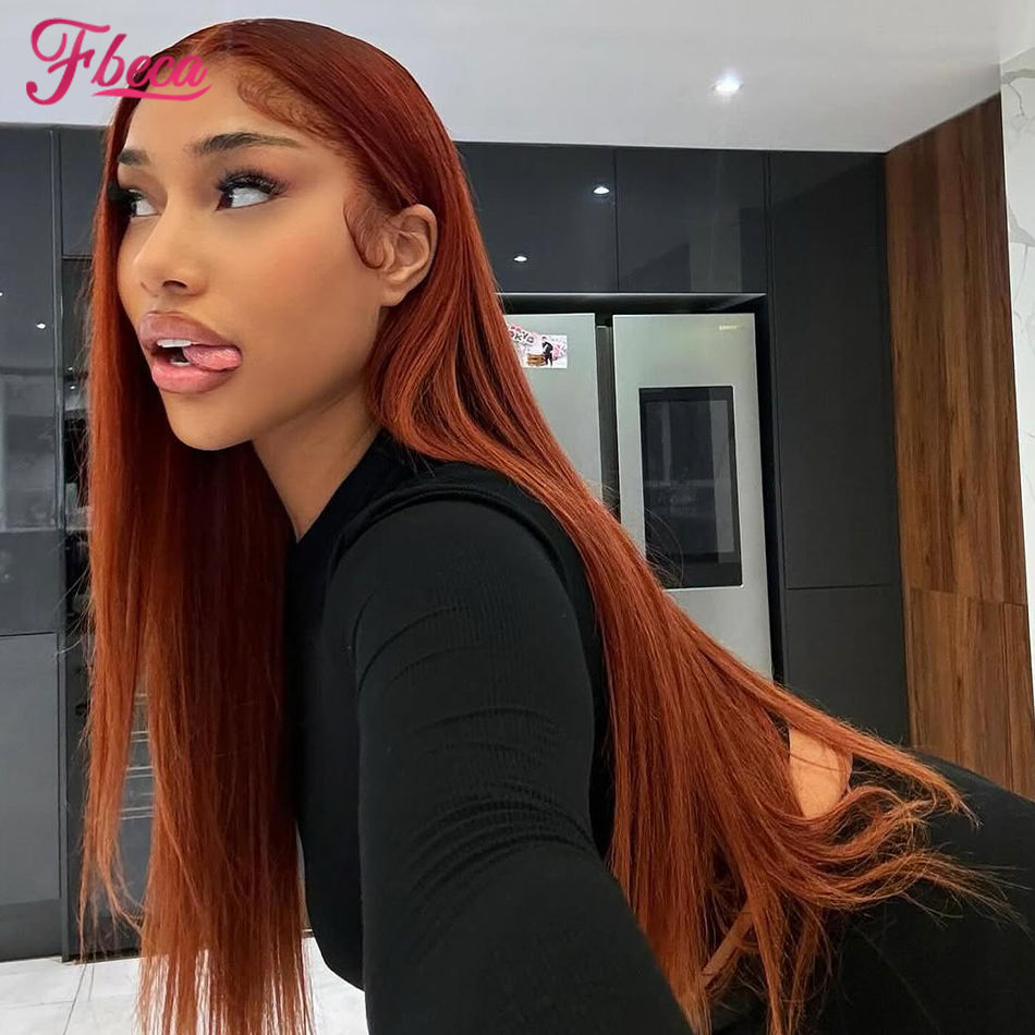 Reddish Brown Human Hair Wigs 13x4 Lace Front Wigs Human Hair Straight Brazilian