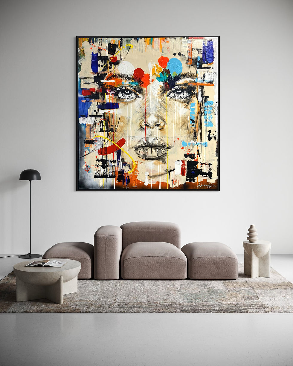 Modern art, street art style contemporary portrait art in lisbon colourful portrait art in lisbon art studio lisbon