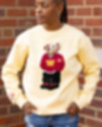 Close up of front of Winthrop Bear Sweatshirt