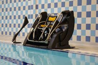 Disabled swimming pool access chair