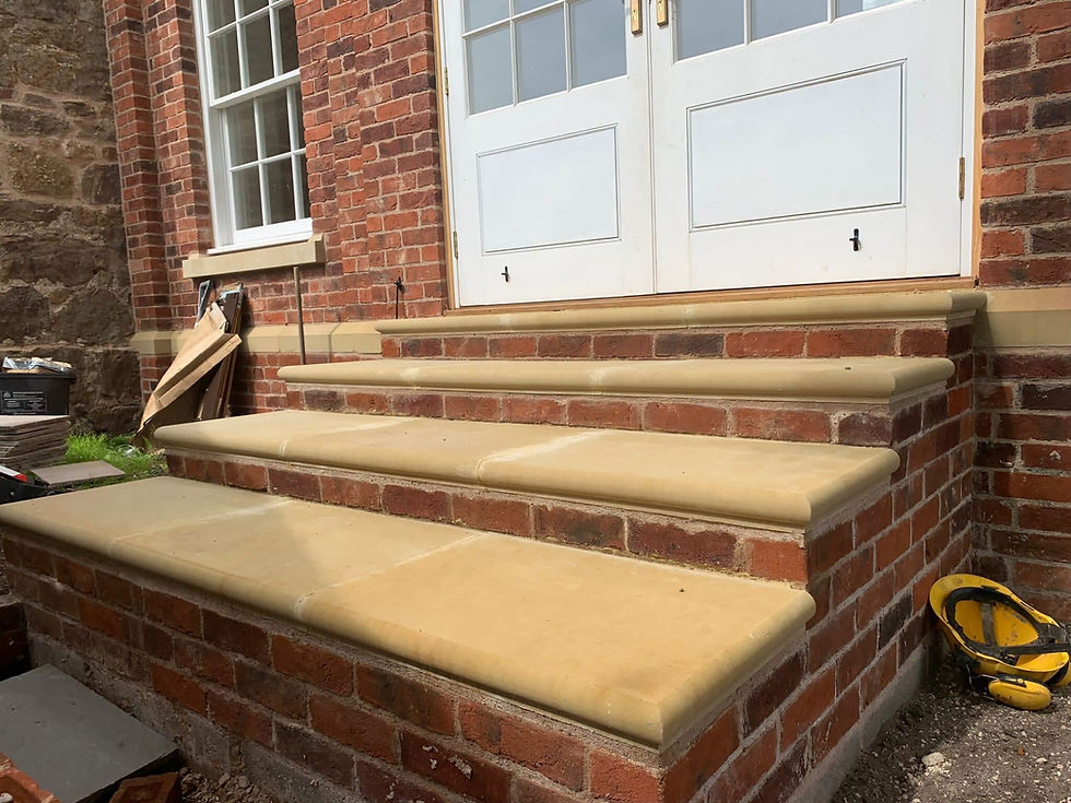 bricks stairs with stone treads