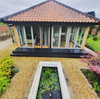 New gazebo construction project with matching gravel paths