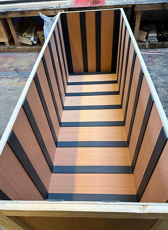 wooden crate with banded reinforcements