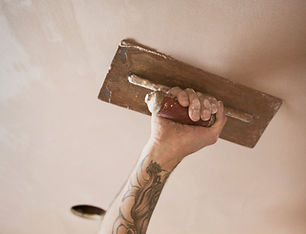 ceiling being plastered