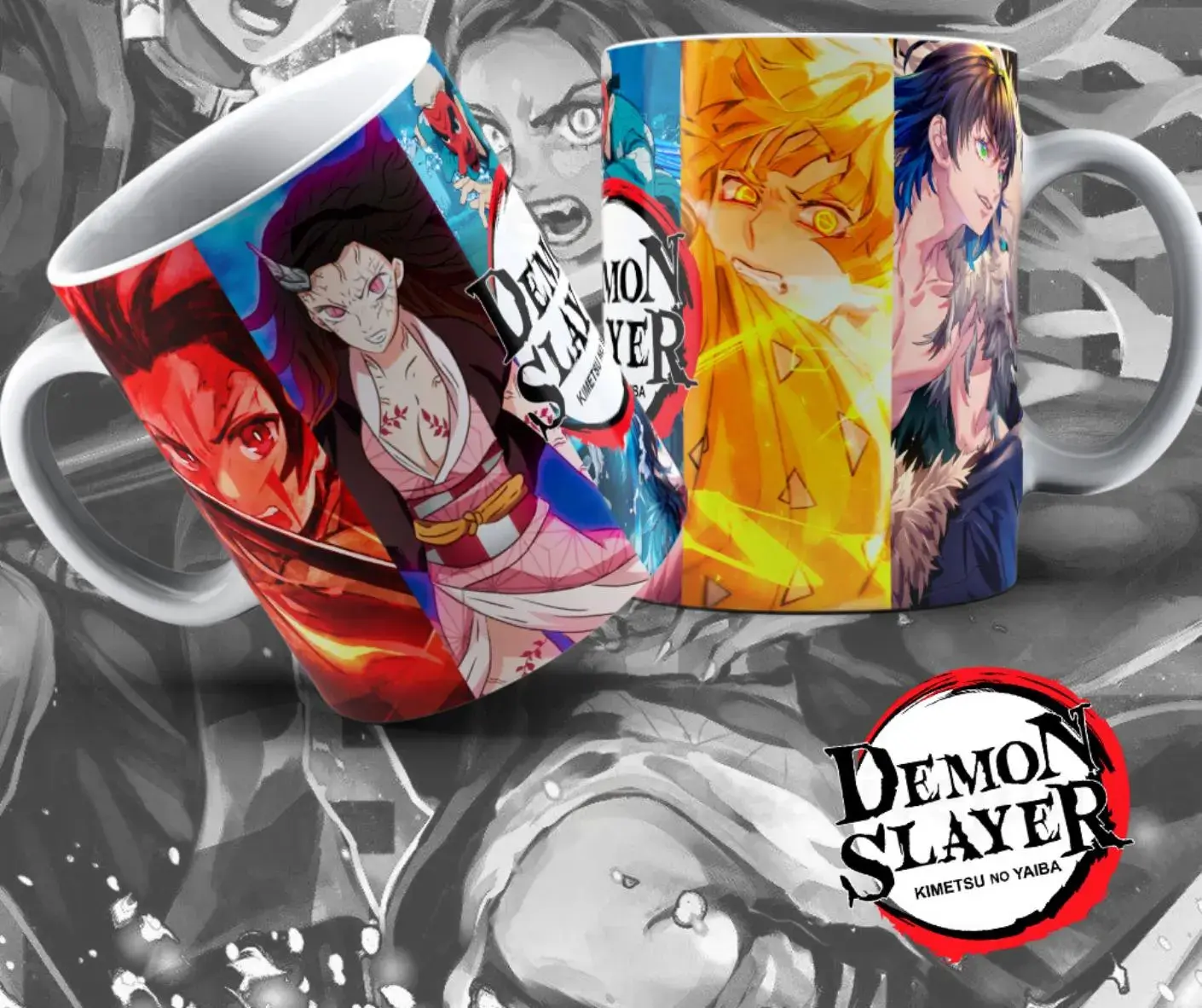 Paquete 15 Diseños Demon Slayer para envoltura de Tazas | Plantillas JPG