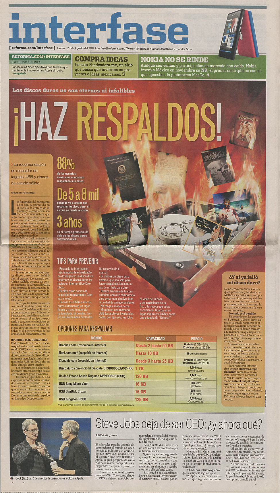 Reportaje Periódico Reforma a Diskdoctor Datarecovery 