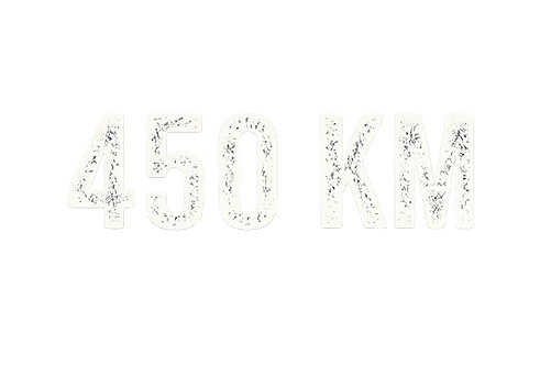 Plaatje met woorden 450 kilometer